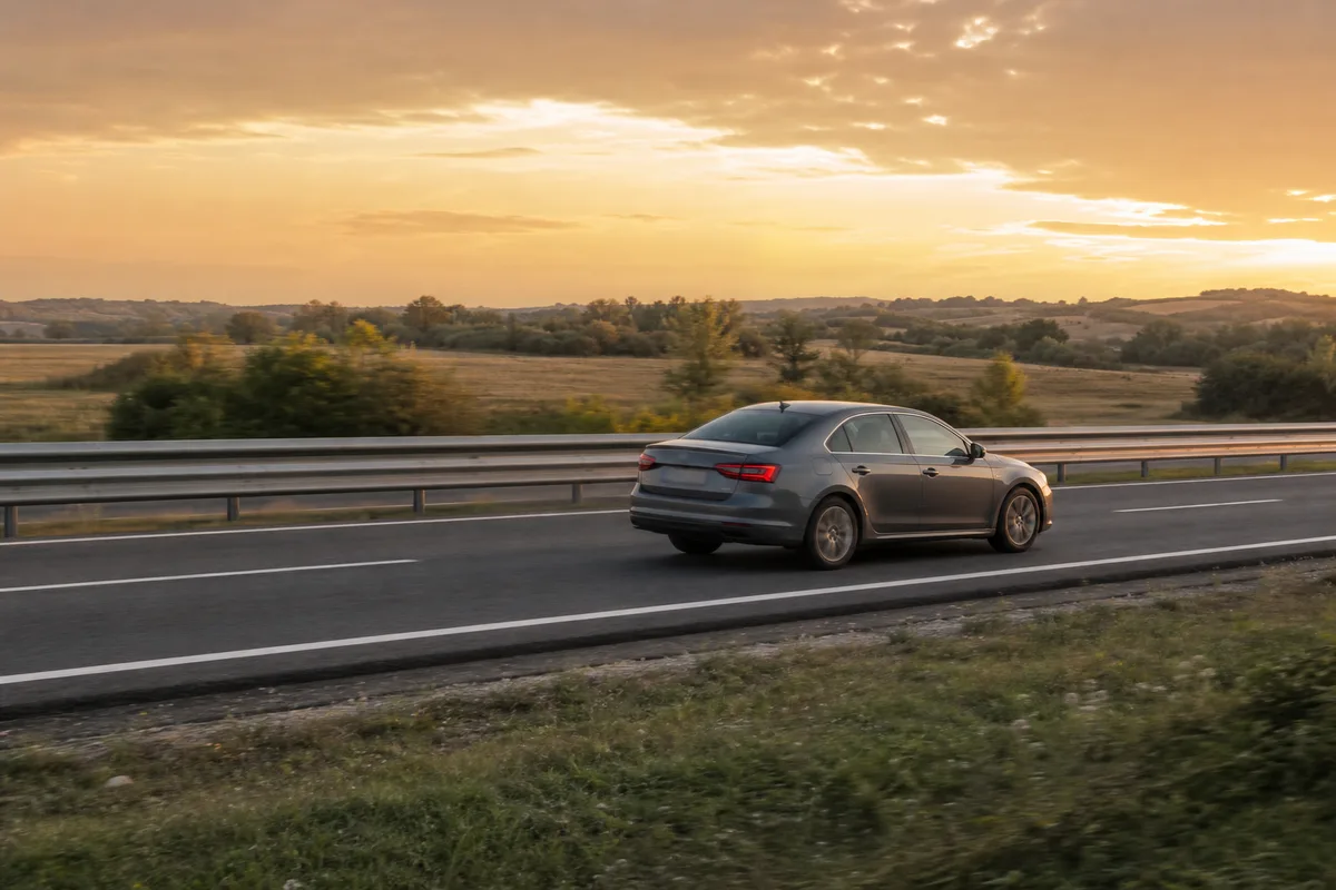 Voiture diesel roulant sur une voie rapide, conditions idéales de régénération du filtre à particules