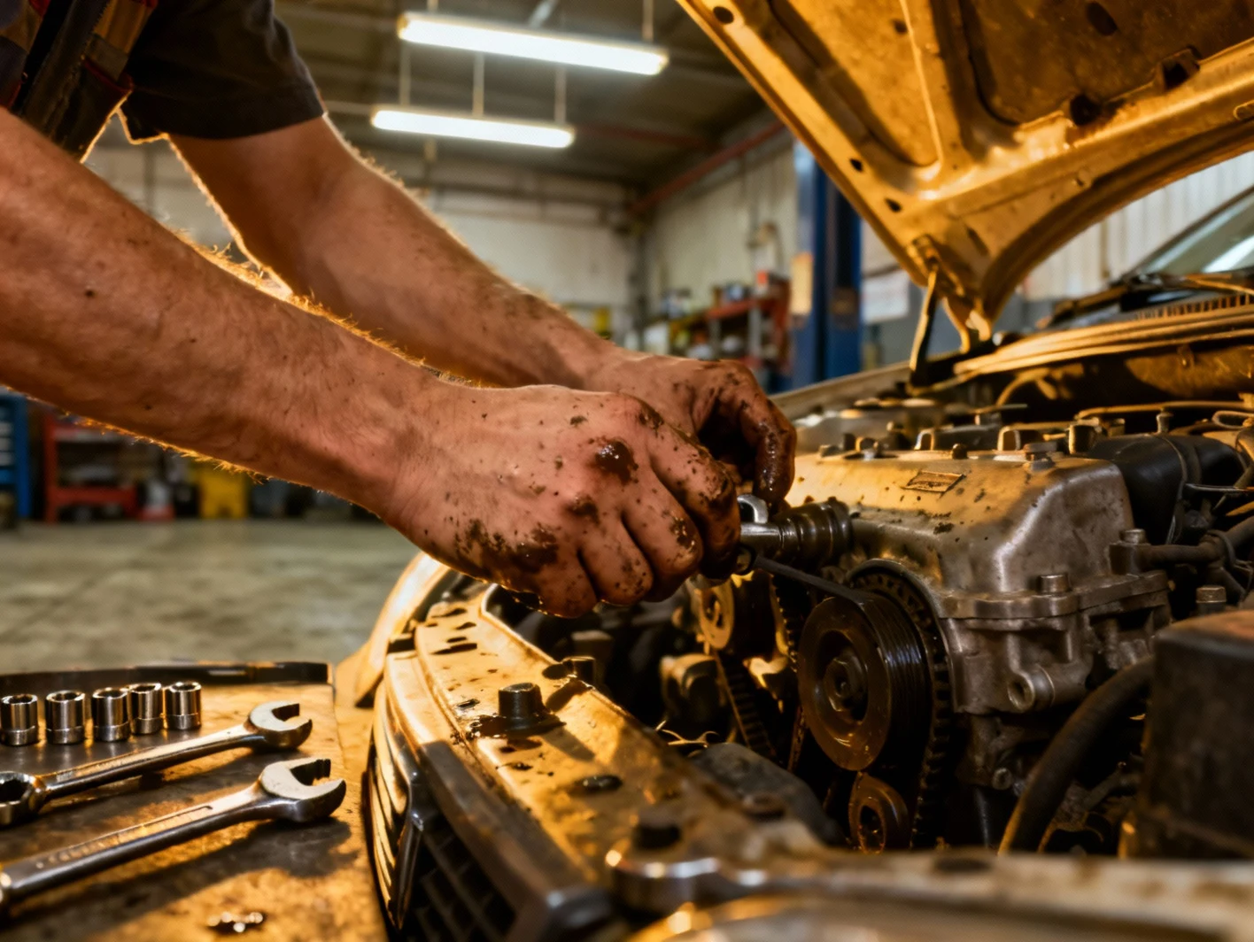 Mecanicien au travail dans un atelier